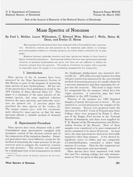 Mass Spectra of Nonanes by Fred 1