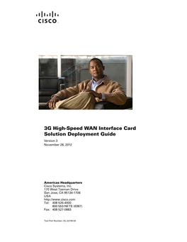 3G High-Speed WAN Interface Card Solution Deployment Guide Version 3 November 28, 2012