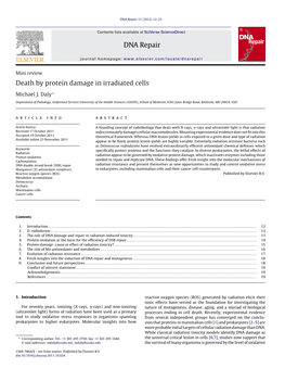 Death by Protein Damage in Irradiated Cells