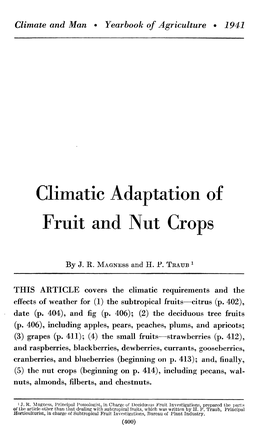 Climatic Adaptation of Fruit and Nut Crops