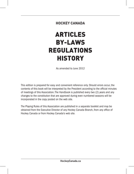 Articles By-Laws Regulations History