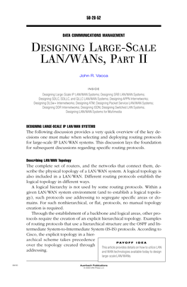 Designing Large-Scale LAN/WAN, Part 2