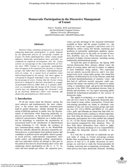 Democratic Participation in the Discursive Management of Usenet