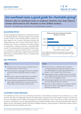 Are Overhead Costs a Good Guide for Charitable Giving?