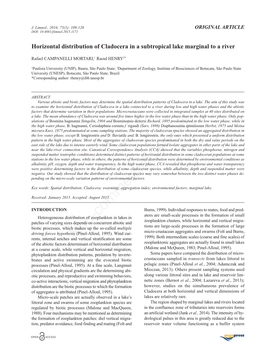 Horizontal Distribution of Cladocera in a Subtropical Lake Marginal to a River