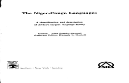 The Niger-Congo Languages