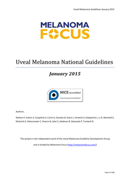 Uveal Melanoma National Guidelines