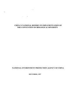 China’S National Report on Implementation of the Convention on Biological Diversity