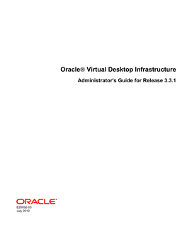 Oracle® Virtual Desktop Infrastructure Administrator's Guide for Release 3.3.1