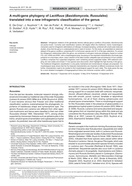 A Multi-Gene Phylogeny of Lactifluus (Basidiomycota, Russulales) Translated Into a New Infrageneric Classification of the Genus