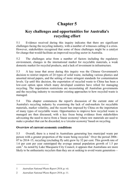 Chapter 5 Key Challenges and Opportunities for Australia's Recycling Effort