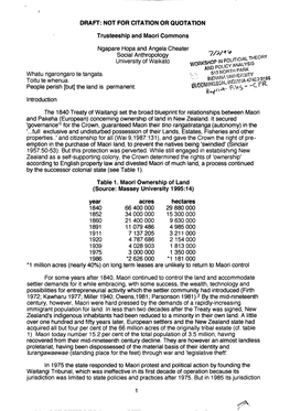 Trusteeship and Maori Commons Ngapare Hopa and Angela Cheater