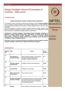 NPTEL Syllabus