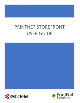 Printnet Storefront User Guide