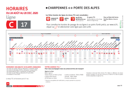 C17 Charpennes Charles Hernu → Porte Des Alpes HORAIRES Du 24 Août 2020 Au 20 Dec