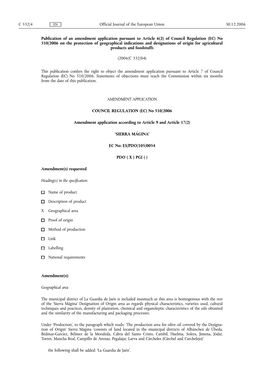 Of Council Regulation (EC) No 510/2006 on the Protection of Geographical Indications and Designations of Origin for Agricultural Products and Foodstuffs