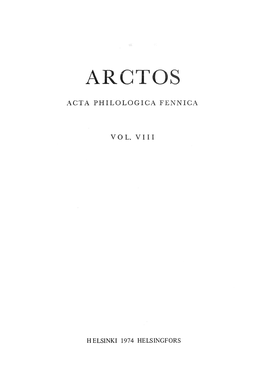 I\CTA PHILOLOGICA FENNICA V 0 L. V I