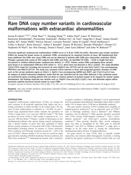 Rare DNA Copy Number Variants in Cardiovascular Malformations with Extracardiac Abnormalities