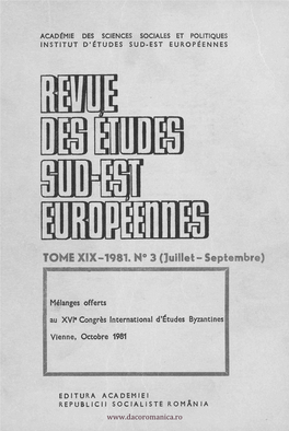 TOME X1X-1981. N° 3 (Juillet- Septembre) ,,,13.3K