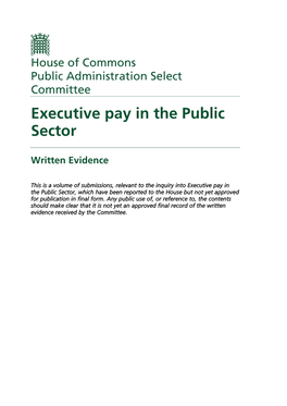 Executive Pay in the Public Sector