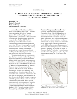 Oklahoma Native Plant Record, Volume 13, Number 1, December 2013