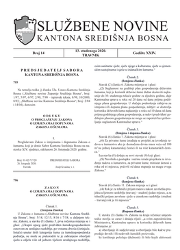 Službene Novine Kantona Središnja Bosna