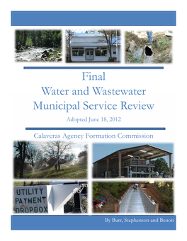 Final Water and Wastewater Municipal Service Review Adopted June 18, 2012