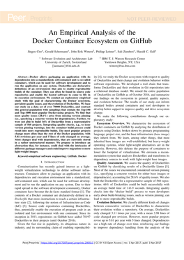 An Empirical Analysis of the Docker Container Ecosystem on Github