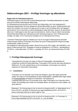 Odderordningen 2021 – Frivillige Foreninger Og Aftenskoler