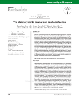 The Strict Glycemic Control and Cardioprotection