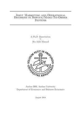 Joint Marketing and Operational Decisions in Service/Make-To-Order Systems