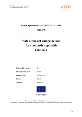 State of the Art and Guidelines for Standards Applicable Edition 1