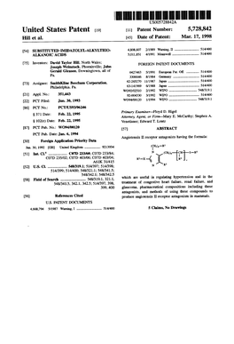 United States Patent (19) 11 Patent Number: 5,728.842 Hill Et Al