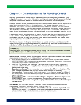 Chapter 3 - Detention Basins for Flooding Control