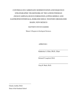 Controls on Carbonate Sedimentation and Sequence Stratigraphic