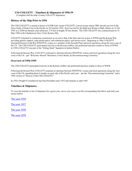 Timelines & Shipmates of 1956-1959