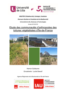 Etude Des Communautés D'arthropodes Des Toitures