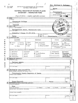 V, Form 10-300 UNITED STATES DEPARTMENT of the INTERIOR STATE: (July 1969) NATIONAL PARK SERVICE