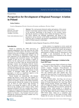 Perspectives for Development of Regional Passenger Aviation in Poland