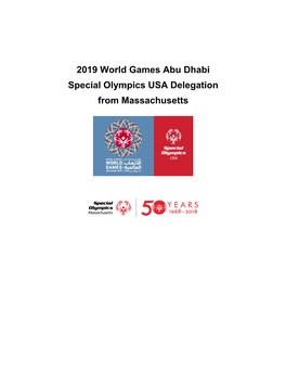 2019 World Games Abu Dhabi Special Olympics USA Delegation from Massachusetts