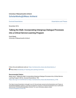 Incorporating Intergroup Dialogue Processes Into a Critical Service-Learning Program