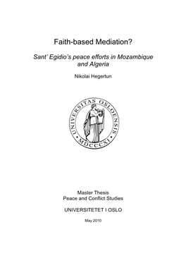 Faith-Based Mediation?