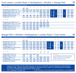 Grange Park L Wootton L Hardingstone L London Road L Town Centre 15 15