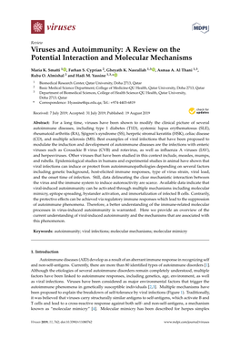 Viruses and Autoimmunity: a Review on the Potential Interaction and Molecular Mechanisms