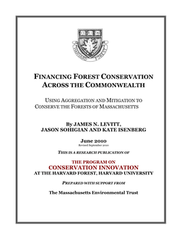 Financing Forest Conservation Across the Commonwealth