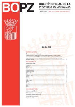 Boletín Oficial De La Provincia De Zaragoza