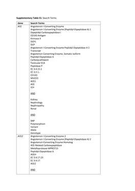 Supplementary Table S1: Search Terms