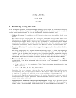 Voting Criteria