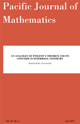 An Analogue of Ptolemy's Theorem and Its Converse in Hyperbolic Geometry