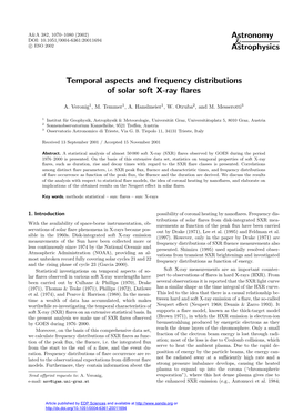 Temporal Aspects and Frequency Distributions of Solar Soft X-Ray Flares